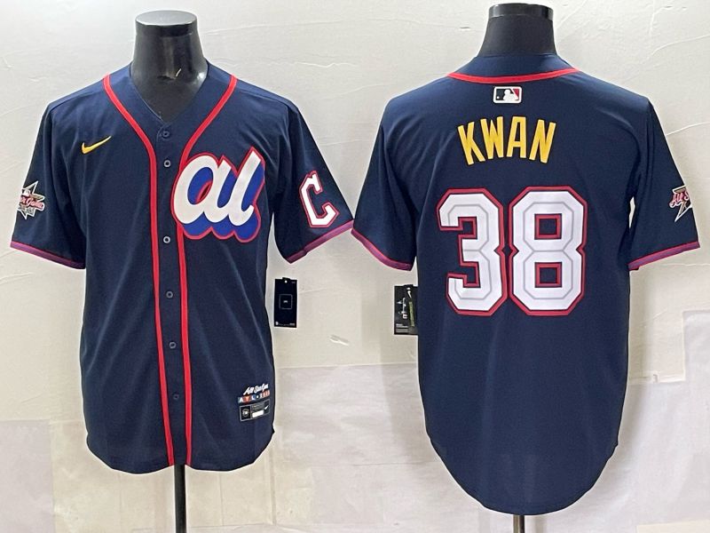 Men 2025 Cleveland Indians #38 Kwan Drak Blue All star Nike MLB Jersey style 1